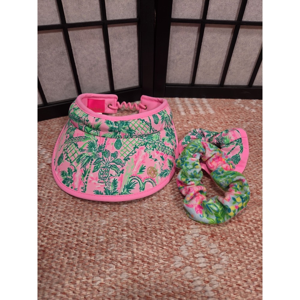 LILLY PULITZER Ladies Visor Hat and Hair Scrunchies ALWAYS WORTH IT